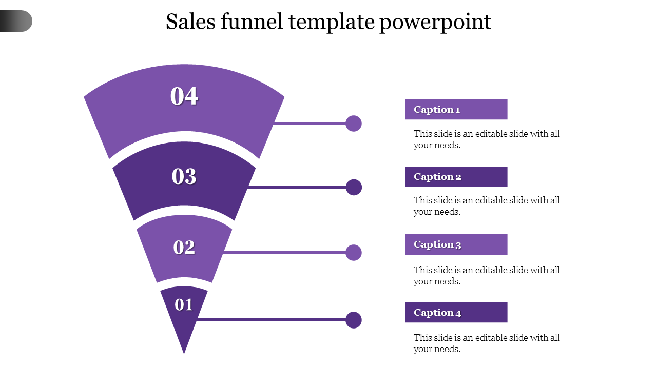 Sales funnel template powerpoint-Purple